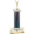 Premium Single Black Carbon Fiber Fourth Place Victory Trophy