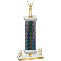 Premium Single Black Carbon Fiber Year Victory Trophy