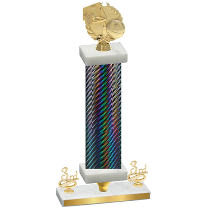 Premium Single Black Carbon Fiber Third Place Basketball Trophy