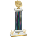 Premium Single Black Carbon Fiber Fourth Place Basketball Trophy