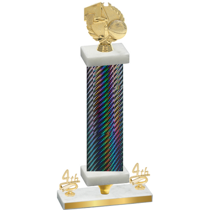 Premium Single Black Carbon Fiber Fourth Place Basketball Trophy