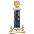 Premium Single Black Carbon Fiber Victory Basketball Trophy