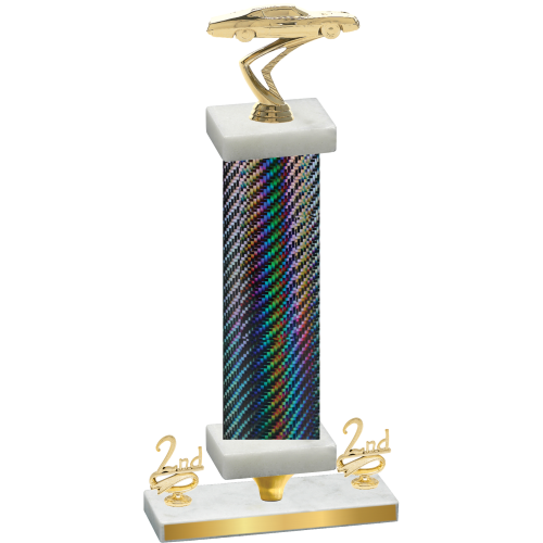 Premium Single Black Carbon Fiber Second Place Cars Trophy