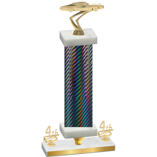 Premium Single Black Carbon Fiber Fourth Place Cars Trophy