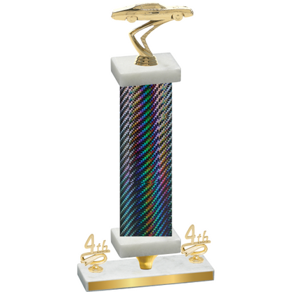 Premium Single Black Carbon Fiber Fourth Place Cars Trophy