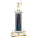 Premium Single Black Carbon Fiber Second Place Archery Trophy