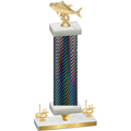 Premium Single Black Carbon Fiber First Place Fishing Trophy