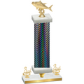 Premium Single Black Carbon Fiber Third Place Fishing Trophy