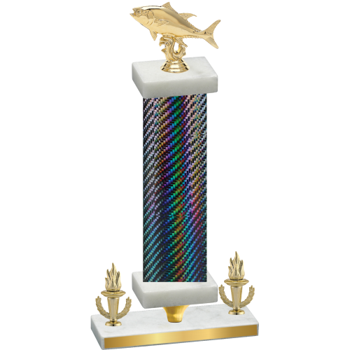 Premium Single Black Carbon Fiber Victory Fishing Trophy