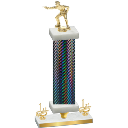 Premium Single Black Carbon Fiber First Place Shooter Trophy