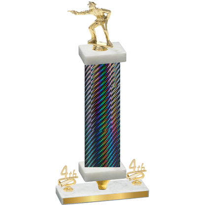 Premium Single Black Carbon Fiber Fourth Place Shooter Trophy