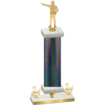 Premium Single Black Carbon Fiber Second Place Shooter Trophy