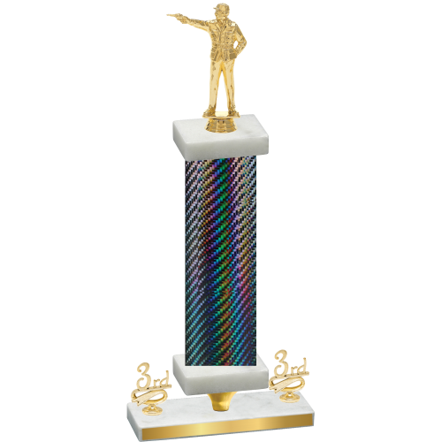 Premium Single Black Carbon Fiber Third Place Shooter Trophy