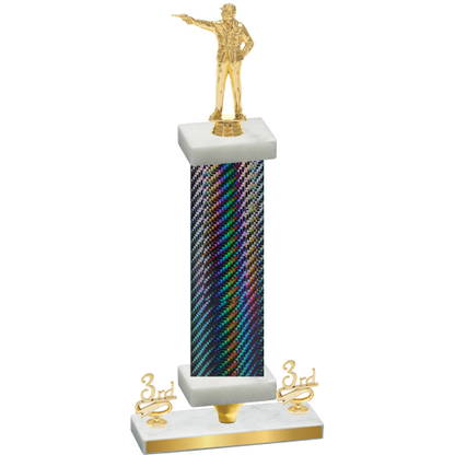 Premium Single Black Carbon Fiber Third Place Shooter Trophy