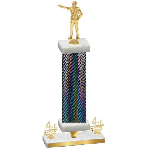 Premium Single Black Carbon Fiber Fourth Place Shooter Trophy