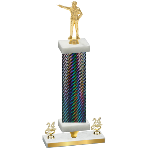 Premium Single Black Carbon Fiber Year Shooter Trophy