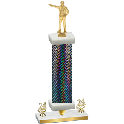 Premium Single Black Carbon Fiber Year Shooter Trophy