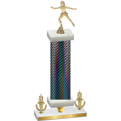 Premium Single Black Carbon Fiber Victory Skater Trophy