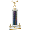 Premium Single Black Carbon Fiber Victory Weights Trophy