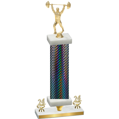 Premium Single Black Carbon Fiber Year Weights Trophy