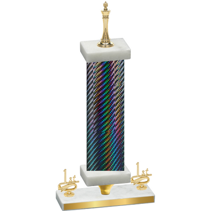 Premium Single Black Carbon Fiber First Place Chess Trophy