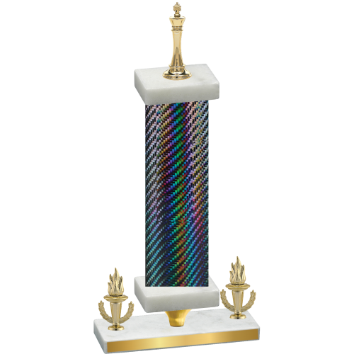 Premium Single Black Carbon Fiber Victory Chess Trophy