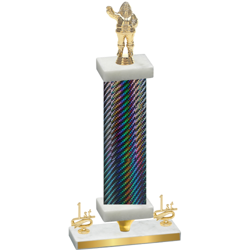 Premium Single Black Carbon Fiber First Place Holiday Trophy