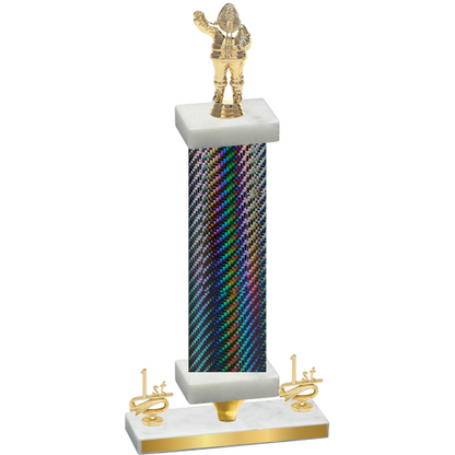 Premium Single Black Carbon Fiber First Place Holiday Trophy