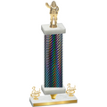 Premium Single Black Carbon Fiber Third Place Holiday Trophy