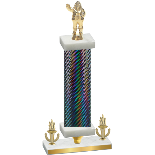 Premium Single Black Carbon Fiber Victory Holiday Trophy