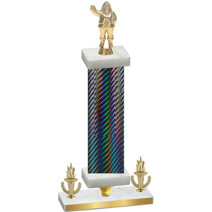 Premium Single Black Carbon Fiber Victory Holiday Trophy