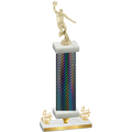 Premium Single Black Carbon Fiber Fourth Place Basketball Trophy