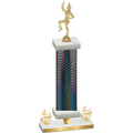 Premium Single Black Carbon Fiber Fourth Place Majorette Trophy
