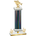 Premium Single Black Carbon Fiber Fourth Place Fishing Trophy