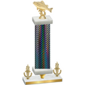 Premium Single Black Carbon Fiber Victory Fishing Trophy