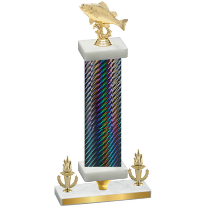 Premium Single Black Carbon Fiber Victory Fishing Trophy