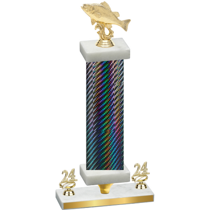 Premium Single Black Carbon Fiber Year Fishing Trophy
