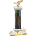Premium Single Black Carbon Fiber First Place Fishing Trophy