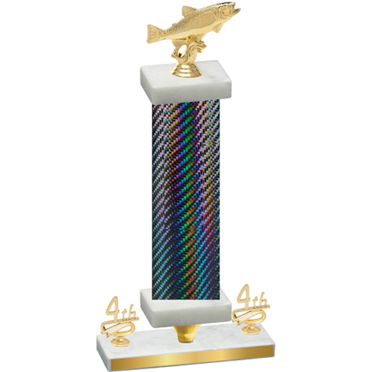 Premium Single Black Carbon Fiber Fourth Place Fishing Trophy