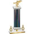 Premium Single Black Carbon Fiber Victory Fishing Trophy