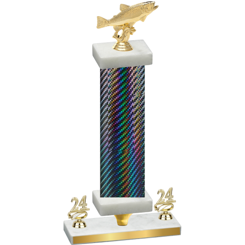 Premium Single Black Carbon Fiber Year Fishing Trophy