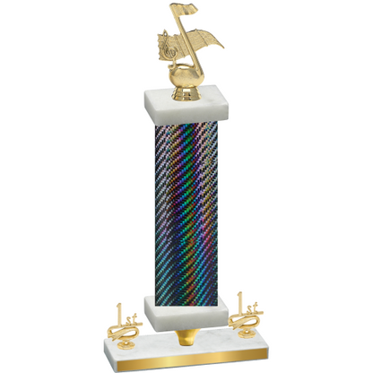 Premium Single Black Carbon Fiber First Place Music Trophy