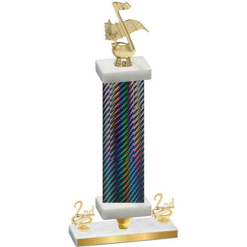 Premium Single Black Carbon Fiber Second Place Music Trophy