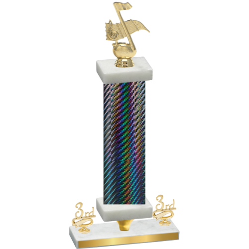 Premium Single Black Carbon Fiber Third Place Music Trophy