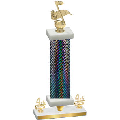 Premium Single Black Carbon Fiber Fourth Place Music Trophy