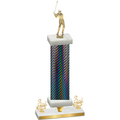 Premium Single Black Carbon Fiber Third Place Golf Trophy