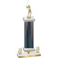 Premium Single Black Carbon Fiber Year Golf Trophy
