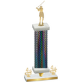 Premium Single Black Carbon Fiber Fourth Place Golf Trophy