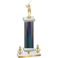 Premium Single Black Carbon Fiber Victory Golf Trophy