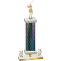 Premium Single Black Carbon Fiber Year Golf Trophy